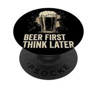 Bar à bière drôle Vintage Cadeau Humoristique Think Later PopSockets PopGrip Adhésif