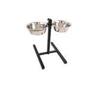 - Bar à chien porte-gamelles avec 2 bols inox