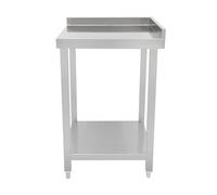 Bar à Cocktails Unité d’Angle Acier Inox 85 x 55 x 55 cm & Crédence de 5 cm Étagère 2 Niveaux Banc de Travail Ultra-Résistant Pieds Ajustables Lien Station de Bar (2 x Connexions INCLUSES) CHRD HORECA