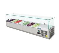Bar à salade - Polar - Saladette à Poser 120cm à 200cm - Bacs GN 1/4 - 7x GN 1/4 - 150W - Gris