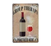 Bar À Vins Vintage, Thérapie De Groupe Pratiquée Ici Métal Tôle Signe Vintage Affiche Poster Plaque Rétro Affiche Étain Pour Café Bar Pub Club