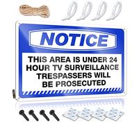 Bar Accessories Plaque en métal avec inscription « Man Cave Notice This Area Is Under 24 Hour Tv Surveillance Trespassers Will Be Prosecuted » pour décoration de chambre amusante (30 x 40 cm)
