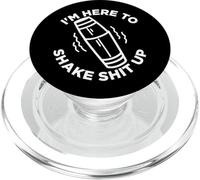 Bar Alcohol I'm Here to Shake it Up Funny Citation Bartender PopSockets PopGrip pour MagSafe