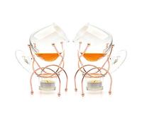 Bar Amigos Lot de 2 brûleurs en verre pour brandy et cognac avec bougie chauffe-plat et support en cuivre - Ensemble de boisson de qualité supérieure