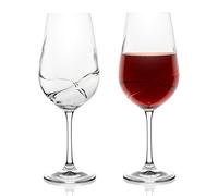 Bar Amigos Lot de 2 Turbulence Deluxe Bohemia Cristal Verres à Vin Decanting Unique Vague Conception Spéciale en Forme pour Une Meilleure Aération 550ML / 19.3 Ounce Bordeaux