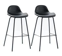 Bar arrière avec des Jambes métal Un siè en Cuir PU, Hautes tabourets pour la Salle à Manger l'îlot de Cuisine (Black-2Ps, cm 30 Pouces)