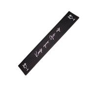 Bar Buddy Tapis de bar en caoutchouc | 60 cm x 10 cm x 1 cm | Tapis de comptoir de qualité supérieure pour verrerie | Maison Bar Man Cave | PVC noir antidérapant | Bière et cocktails | Gardez votre