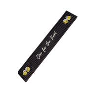 Bar Buddy Tapis de bar en caoutchouc | 60 cm x 10 cm x 1 cm | Tapis de comptoir de qualité supérieure pour verrerie | Maison Bar Man Cave | PVC noir antidérapant | Bière et cocktails | One For The