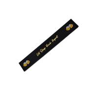Bar Buddy Tapis de bar en caoutchouc | 60 cm x 10 cm x 1 cm | Tapis de comptoir de qualité supérieure pour verrerie | Maison Bar Man Cave | PVC noir antidérapant | Bière et cocktails | Eat Sleep