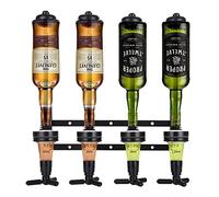 Bar Butler Doseur Alcool Meuble Optique Distributeur Verseur Murale 4 Bouteille Support de Boisson Liqueur pour Bar à La Maison et Commerciaux (Noir)