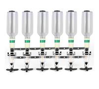 Bar Butler Doseur Alcool Meuble Optique Distributeur Verseur Murale 6 Bouteille Support de Boisson Liqueur Mesures Dosage 25-45ML (Argent,6 Têtes - (1.5oz))