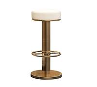 Bar Chaise Famille Tabouret Bar Tabouret Bar Tabouret Restaurant High Chair Modern and Simple Home in colorée en Acier Inoxydable Cuir de Microfibre adapté au Restaurant Counter Hotel (White) (SIZ
