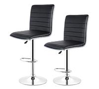 Bar Chaise Family Tabouret Bar Tabouret Bar Tabouret de Petit-déjeuner Tabouret Rotation Hauteur Rotation Meubles Réglables Modern European Style Home Study Office 2PCS (Couleur: Black) (Noir) Made