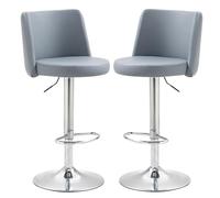 Bar chaises Ensemble de 2, tabourets de Bar de comptoir pivotant, tabourets de Bar réglables, Tabouret d'îlot de Cuisine en Cuir PU Haut Dos pour Salle à Manger, Bistro
