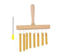 Bar Chimes 8 Tone Hand Bells En Bois De Bouleau Et Aluminium Pour Percussion, Instruments De Musique Portatifs Pour Débutants Avec 16.6cm/6.5 (Or)