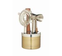 BarCraft - Kit d'Accessoires pour Cocktails avec Socle, 5 Ustensiles