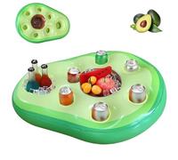 Bar de piscine à fruits, porte-gobelet gonflable, 2 en 1 pour boissons et collations, bar de piscine, 8 trous, grande capacité, dessous de verre, pour fête, piscine, plage, fête à thème
