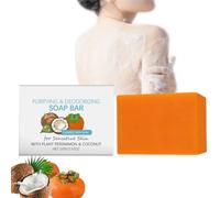 Bar de savon de lavage de corps de noix de coco avec le persimmon, odeurs déodorantes purifiantes pour les femmes et les hommes, savon de bar de persimmon de corps déodorant pour l'odeur (1)
