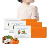 Bar de savon de lavage de corps de noix de coco avec le persimmon, odeurs déodorantes purifiantes pour les femmes et les hommes, savon de bar de persimmon de corps déodorant pour l'odeur (3)