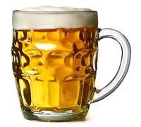 bar@drinkstuff The Great British Pint Dimple Mug - Lot de 4 - Chope en Verre dans Une boîte comme Cadeau de bière, 568 ML