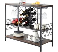 Bar en bois de ferme - table à spiritueux 1m - armoire industrielle - étagère à verre & casier à vin - salon Keep the language of origin as German.