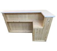 Bar en bois rustique moderne en forme de L avec 1 étagère pour liqueur 140 x 80 x 102 cm gauche