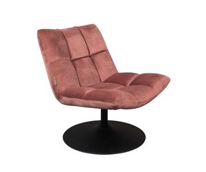 BAR - Fauteuil design pivotant en velours rose Rose