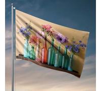 Bar For Man Cave Colorful Bottles with Fresh Flowers Flag Flag For Room Guys Porche Flag (152 x 244 cm)
