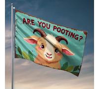 Bar For Man Cave Curious Goat Asks: Are You Pooting? Drapeau décoratif amusant pour bar, drapeaux de maison (30 x 45 cm)