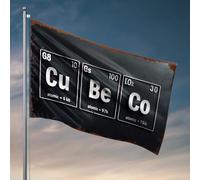 Bar For Man Cave Éléments de tableau périodique : Cu, Be, Co avec propriétés atomiques uniques Drapeau décoratif pour bar Drapeaux décoratifs de maison (30 x 45 cm)