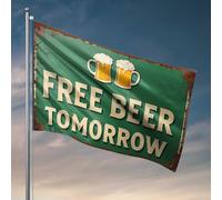 Bar For Man Cave Free Beer Tomorrow: A Festive Toast To Future Cheers ! Drapeau décoratif amusant pour bar, maison, drapeaux (30 x 45 cm)