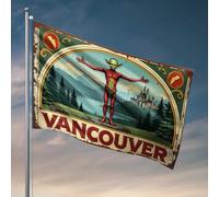 Bar For Man Cave Vancouver Alien Adventure: A Fantasy Poster Drapeau Décoration Drôle pour Bar Drapeaux Décoratifs Maison Drapeaux (30 x 45 cm)