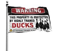Bar For Man Cave Warning This Property Is Protected By A Highly Trained Duck Flag Cool Garden Decor Home Decor Men (30 x 45 cm)