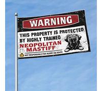 Bar For Man Cave Warning This Property Is Protected By A Highly Trained Neopolitan Mastiff Flag Décorations Outdoor Car Drapeaux For Room (30 x 45 cm)