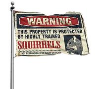 Bar For Man Cave Warning This Property Is Protected By A Highly Trained Squirrel Flag Garden Drapeaux Printemps et été Décoration de maison amusante (152 x 244 cm)