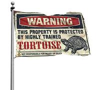 Bar For Man Cave Warning This Property Is Protected By A Highly Trained Tortue Flag Drapeaux de voiture pour chambre Man Cave Drapeaux (30 x 45 cm)