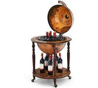 bar globe giantex cartographie marine du XVIe siècle, avec 4 roulettes et style rétro, pour salon, bar, cave à vin, marron Marron G