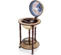 Accessoire autour du vin Giantex bar globe terrestre vintage mappemonde en bois d'eucalyptus porte-bouteilles roulant 16e siècle