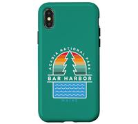 Bar Harbor Maine Acadia National Park Pin Tree Retro années 70 Coque pour iPhone X/XS