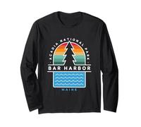 Bar Harbor Maine Acadia National Park Pin Tree Retro années 70 Manche Longue