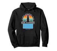Bar Harbor Maine Acadia National Park Pin Tree Retro années 70 Sweat à Capuche