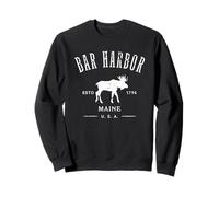 Bar Harbor Maine USA Souvenir Motif élan Vieilli Sweatshirt