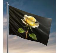 Bar Man Cave Decor A Beautiful Yellow Rose with Green Leaves Flag Room Stuff Drapeaux pour chambre de filles (152 x 244 cm)