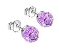Bar Ohrstecker Ohren, farbenfrohe, funkelnde Ohrstecker für Frauen, Schmuck für Geburtstage und Jubiläen, minimalistische Ohrringe, runde Ohrstecker, Ohrstecker mit Edelsteinen (Purple, One Size)