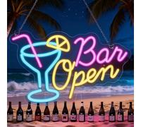 Bar Open Neon Sign Mots Enseignes 42X27CM, Open Welcome Neon Sign, Panneau Néon Led, Welcome Panneau Led Open Néon, Pour Bar, Café, Boutique, Fête, Magasin