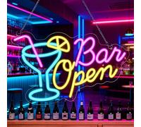 Bar Open Sign Mots Enseignes, 42×27 cm Enseignes Ouvertes Au Néon À Led, Néon Led Lettres Décoratives, Open Panneau NéonLed Pour Magasins, Restaurants, Magasins, Bureaux, Vitrines