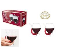 BAR Originale: Wino Sippo Glasses:Set 2 Lunettes Vin A Pipe