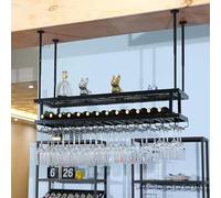 Bar plafond étagère Verre RAC RACK RACK-RACK-RACK-RACK-RACKS VIN WINE WINE, Bouteilles de vin Afficher l'étagère de rangement, Restaurant commercial Porte-vin flottant, Élégant bouteilles de vin