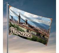 Bar pour homme grotte vue panoramique de Florence avec architecture historique et drapeau, décoration amusante pour drapeaux de bar, drapeaux décoratifs de maison (30 x 45 cm)