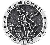 Bar Rot Bague Croix Saint Michael Protect US en acier inoxydable avec croix de style Renaissance vintage pour homme, Métal, Aucune pierre précieuse